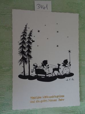 alte Postkarten Scherenschnitt ML Krostewitz Stockhausen Kunstverlag Engel Weihnacht