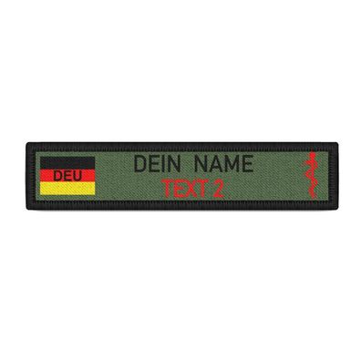 Wunschtext Namen-Schild Oliv Patch DEU Bundeswehr Sanitäter Notfall #40947