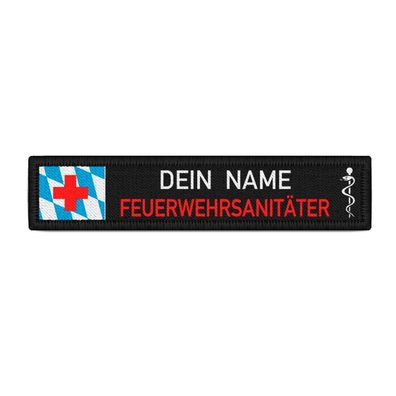 Namensschild Patch Bayern Feuerwehrsanitäter personalisiert Feuerwehr #40142
