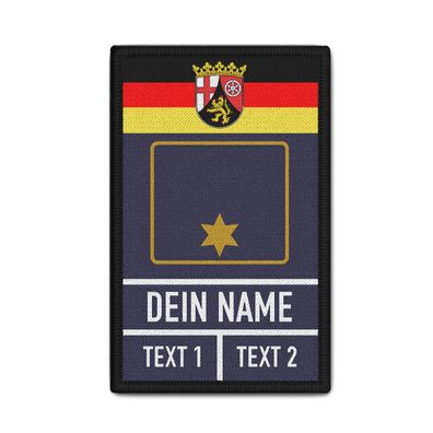 Rank Patch personalisiert R. Kreuz Rheinland Pfalz Rangabzeichen #41670