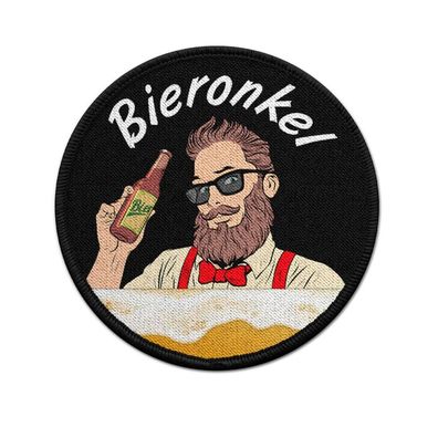 Patch Bieronkel Humor Fun Aufnäher Bier Gebraut Hipster 9cm #40941