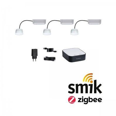 Paulmann 5182 Bundle Zigbee smik Gateway LED Modul Einbauleuchte RGBW Set