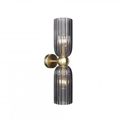 Maytoni Wandleuchte Antic 2-flammig Glas Gold rauchglas