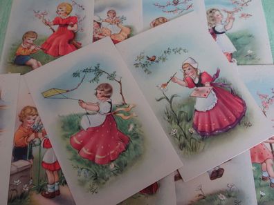 11 alte Postkarten AK Saemec Italien fröhliche Kinder wie gemalt signiert Gi/ bi?