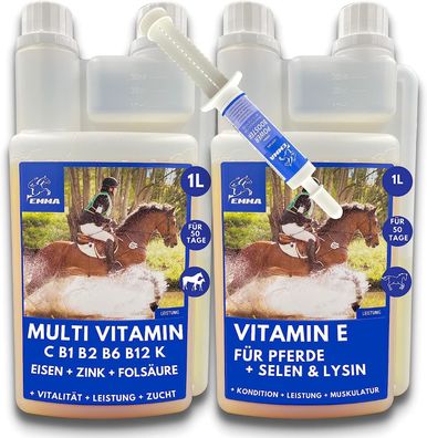 Vitamin POWER Sparset Multivitamin + Zink, Vitamin E, Vitamin Booster für Pferde