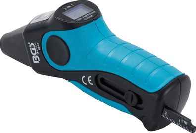 BGS technic Digitaler Reifendruckprüfer & Reifenprofil-Messschieber | 2-IN-1