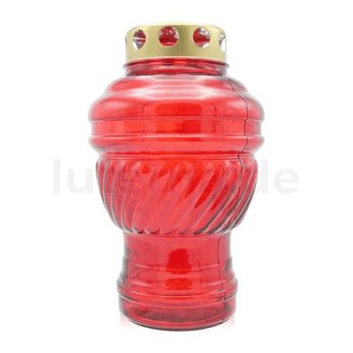 Grablaterne aus Glas, rot, mit abnehmbarem Deckel, 220/130 mm, Grabschmuck, Grab