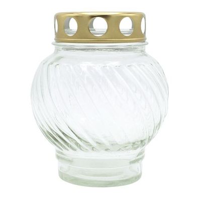 Grablaterne aus Glas, weiß, mit abnehmbarem Deckel, 135/110 mm, Grabschmuck, Gra