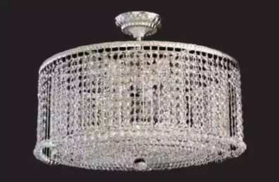 Luxus Luster Kronleuchter Deckenlampe Deckenleuchter Lampen Silber 60cm