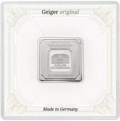 Geiger Edelmetalle Original 20 Gramm 999 Silberbarren in Box zertifiziert