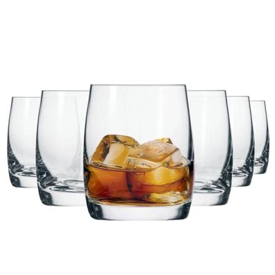 Krosno Gläser für Whisky Wasser Getränke Tumbler | Set 6 | 250 ml | Spülmaschine