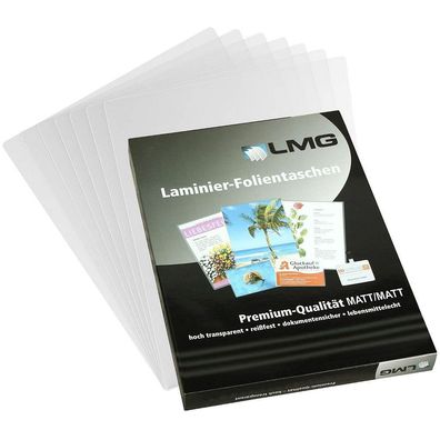 100 LMG Laminierfolien matt für A4 - 125mic - 100 Stück