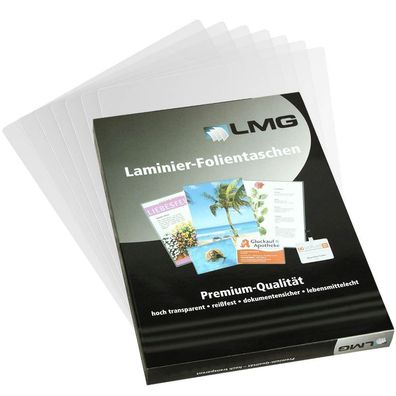 LMG LMGA4-80 Laminierfolien A4, 216 x 303 mm, 2 x 80 mic, 100 Stück