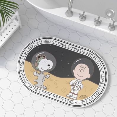 Snoopy Charlie Brown Oval Fußmatte Soft Küche Badezimmer Boden Matte Hause Teppich