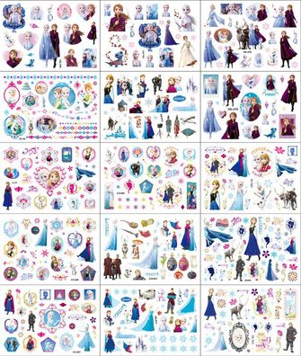 15 Stück Frozen Elsa Anna Tattoo Aufkleber Set Cartoon Tätowierung für Kinder