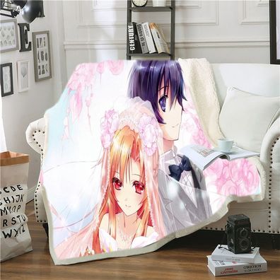 Sword Art Online Asuna Kirito Lamb Wool Blanket Keiko Doppelseitig Decke Sofa Quilt
