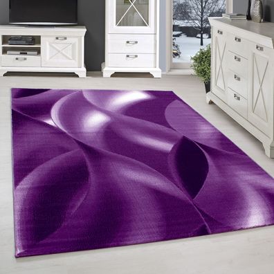 Kurzflor Teppich Wohnzimmerteppich Design Schatten Muster Lila Pink Meliert