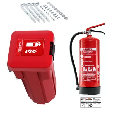 Sliden LKW Feuerlöscherkasten Schutzbox inkl. 6 kg Feuerlöscher inkl. Halterung
