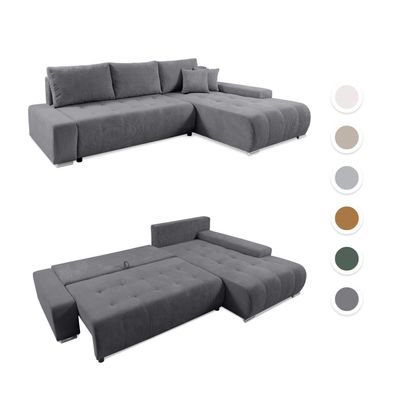 Ecksofa Eckcouch Tragel L Form Sofa mit Schlaffunktion Bettkästen Couch Sofagarnitur