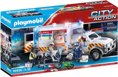 Playmobil City Action 70936 Rescue Vehicle: Ambulance with Lights, With Light and ...