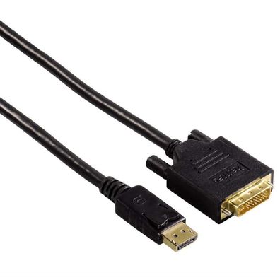 Hama Displayport auf DVI Kabel 1,8m DP 1.2 zu DVID 24 + 1 Stecker AdapterKabel