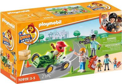 Playmobil Duck ON Call 70919 Notarzt Action: Hilf dem Rennfahrer!, Spielzeug für ...