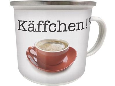 Kult Emaille Becher 0,5 L - Käffchen !? , EB 39