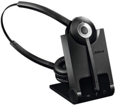 Jabra PRO 920 Duo Headset Kopfhörer binaural mit Ladestation schwarz - sehr gut