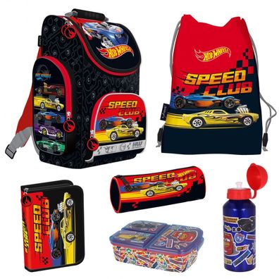 Hot Wheels Cars Schulranzen Set Mäppchen Lunchbox Trinkflasche Sportbeutel