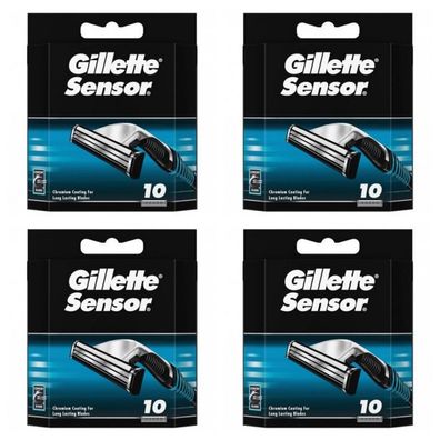 4 x Gillette Sensor Standard 10er Klingen Rasierklingen Gilette Ersatzklingen