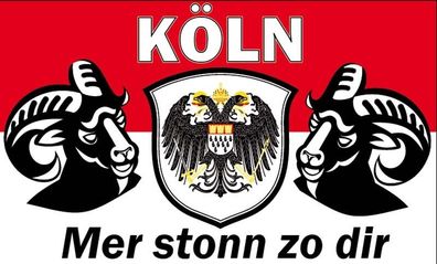 Fahne Flagge Köln Mer stonn zo dir Hissflagge Fanflagge 90x150