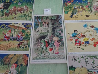 7 sehr alte Postkarten Fritz Baumgarten KF Kleinformat Oppel & Hess Jena