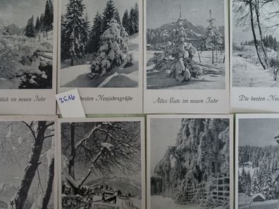 8 sehr alte Postkarten KF Kleinformat Julius Simonsen Neujahrsgrüße s/ w