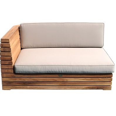 Outdoor Ecksofa Picardie Ottomane links aus Teak