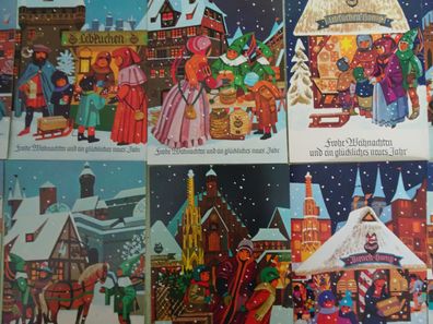 10 alte Künstler Postkarten Weihnachten Nürnberger Serie Otto Schmidt Lebkuchenfabrik