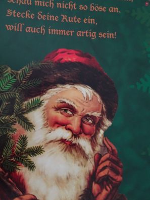 alte Postkarte AK Susy Card Weihnachtsträume Weihnachtsmann mit Glimmer