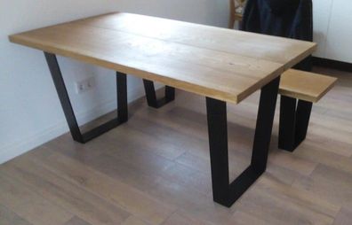 Esstich, Tisch esstisch top double board, doppelte Platte aus Holz, Eichenholztisch