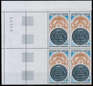 Frankreich 1974 Nr 1879Ll postfrisch Viererblock ECKE-O X61EE92