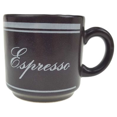 Mokkatasse Kaffeetasse Espresso-/ Mokkatasse Waechtersbach braun-weiß Aufschrift ...