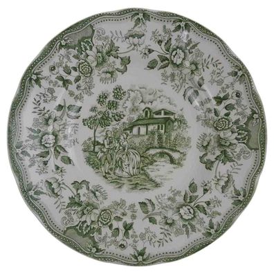 Suppenteller 24 cm English Ironstone Tableware (EIT) Motiv: Liebespaare Grün