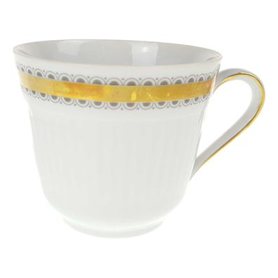 Kaffeetasse 0,2 L Seltmann Vohenstrauß Goldring graue Halbkreise