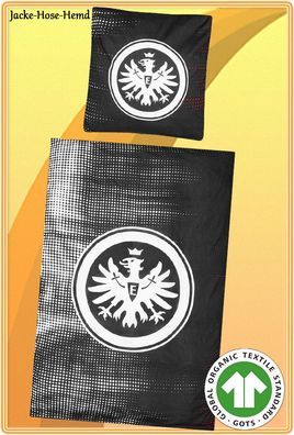 Eintracht Frankfurt Bettwäsche BIO Baumwolle Plastikfrei Dark Gr: 135x200cm NEU