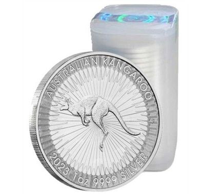 Perth Mint Australien Känguru Kangaroo 2023 Tube 25x 1 oz 999 Silbermünze
