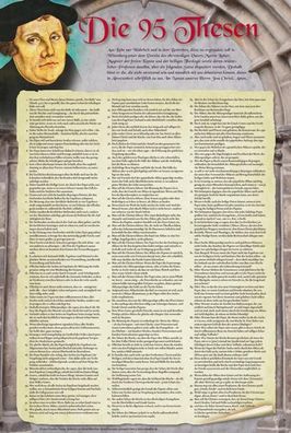 Plakat Die 95 Thesen nach Martin Luther Poster 47 x 70 cm auf 15,8