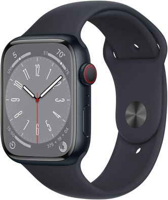 Apple Watch Series 8 45mm Mitternacht Aluminiumgehäuse mit Sportarmband