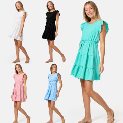 PM Selected Sommer Damen Mini Kleid mit Rüschen Sommerkleid PM27