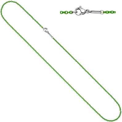 Echt. Edel. Rundankerkette Edelstahl grün lackiert 45 cm Kette Halskette