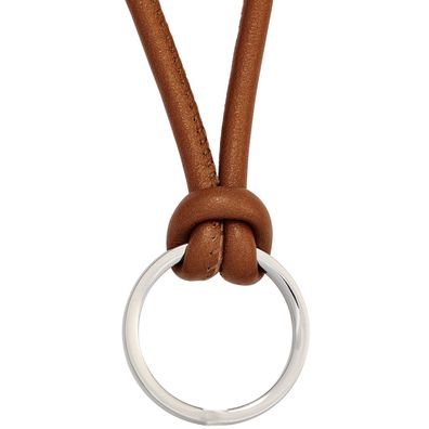 Echt. Chic. Collier Halskette Leder braun mit Ring aus Edelstahl 45 cm Kette
