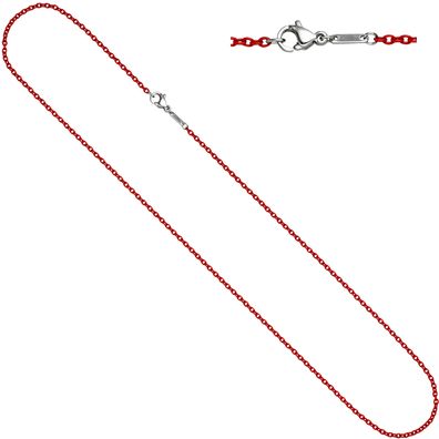 Echt. Edel. Rundankerkette Edelstahl rot lackiert 42 cm Kette Halskette