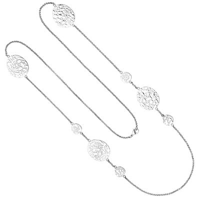 Echt. Edel. Collier Halskette aus Edelstahl 90 cm Kette